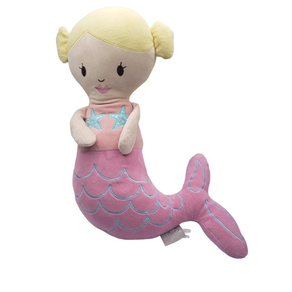 Levtex Kids 22” Pink Mermaid Plush Toy Doll Body Pillow EUC
